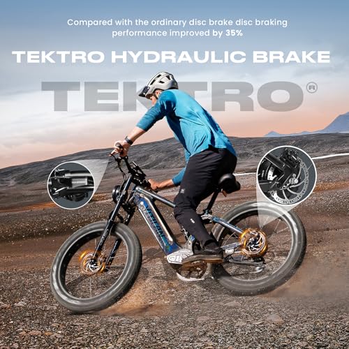 VITILAN T7 PRO 1600W Peak Electric Bike for Adults Fat Tire Ebike, 52V 20AH Removable Battery Max Range 80Miles & 35MPH, 26 Inch Mountain Electric Bicycle with Full Suspension
