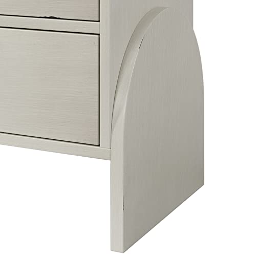 Double Dresser,Modern Drawer Dresser with Semi-Round Handle and Supporting Legs,Rubber Woodchest with Ample Storage Spaces,Drawer Organizers for Clothing,50.8''Lx17''Wx28''H,Antique White