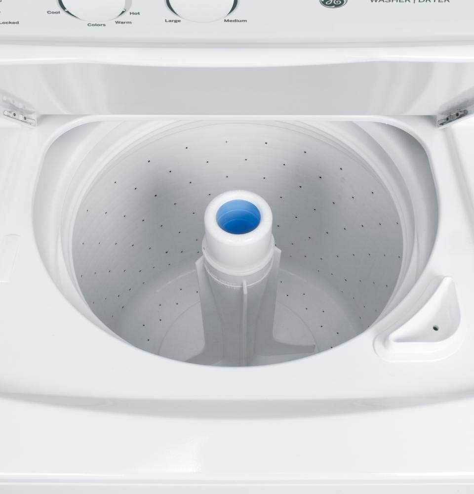GE GUD27ESSJWW 27" Unitized Spacemaker Washer and Electric Dryer in White