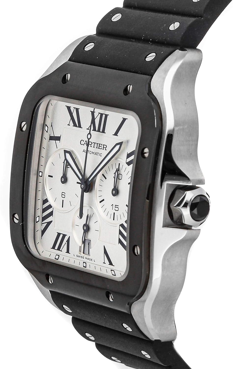 Cartier Santos XL Chronograph Silver Dial Men's Watch WSSA0017