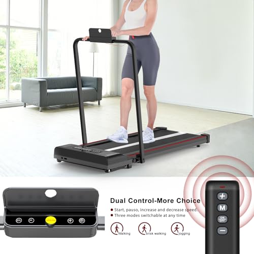 Walking Pad Treadmill, 6.2MPH Under Desk Treadmill with Bluetooth Speaker, Ultra Quiet for Office & Home, 2.5HP Running Machine with 300 LBS Capacity, Remote Control