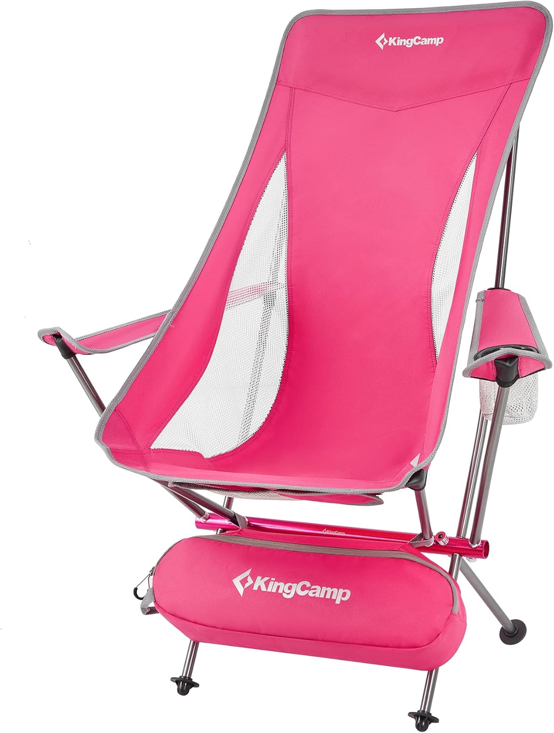 KingCamp Lightweight Portable Folding Camping Chairs Adults with Armrest, High Back Compact Camping Chair, All Aluminum Alloy Bracket, Ultralight Camp Chairs Adults-Carry Bag,Side Pocket,Headrest