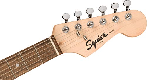 Fender Squier 3/4 Size Kids Mini Left-handed Stratocaster Electric Guitar Learn-to-Play - Black Bundle with Amp, Cable, Tuner, Strap, Picks, Online Lessons, and Austin Bazaar Instructional DVD