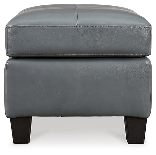 Signature Design by Ashley Genoa Contemporary Chic Leather Ottoman, Cream