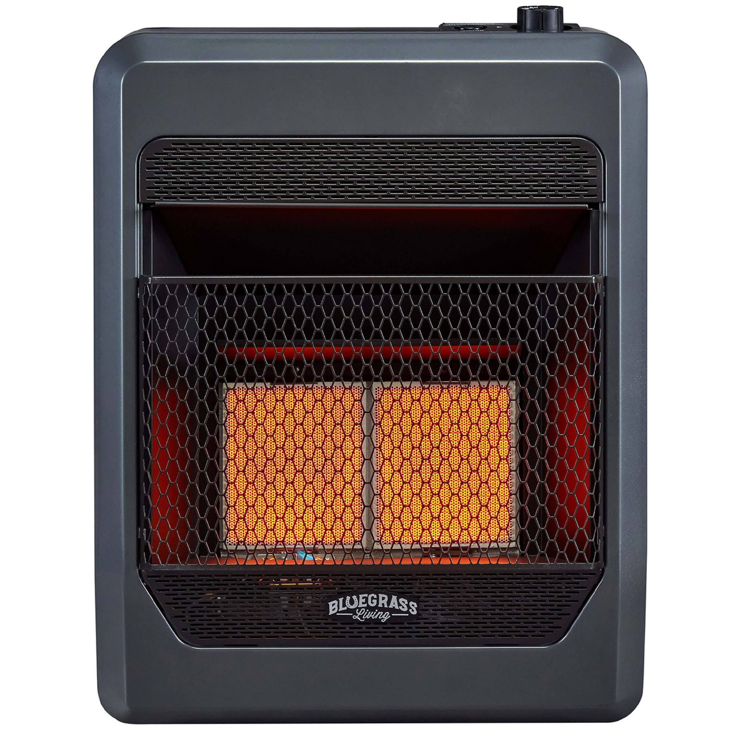 Bluegrass Living Natural GAS Vent Free Infrared GAS Space Heater with Blower and Base Feet - 20,000 BTU, Black