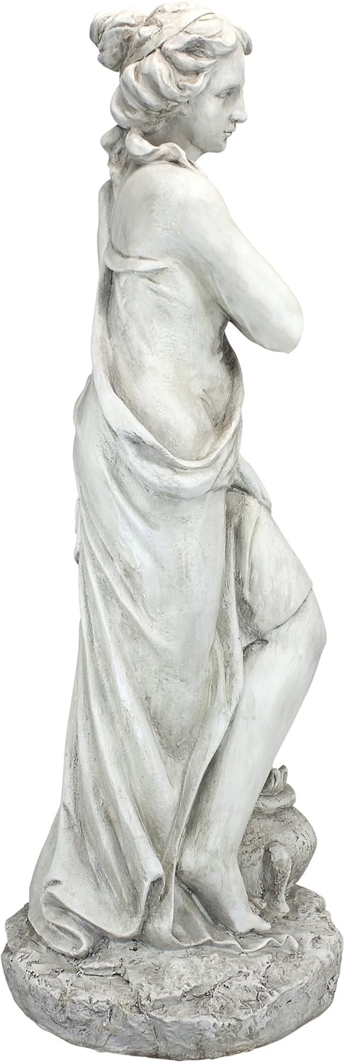 Design Toscano Winter Woman of The Four Seasons Indoor/Outdoor Garden Statue, 12 inches wide, 32 inches tall, Handcast Polyresin, Antique Stone Finish