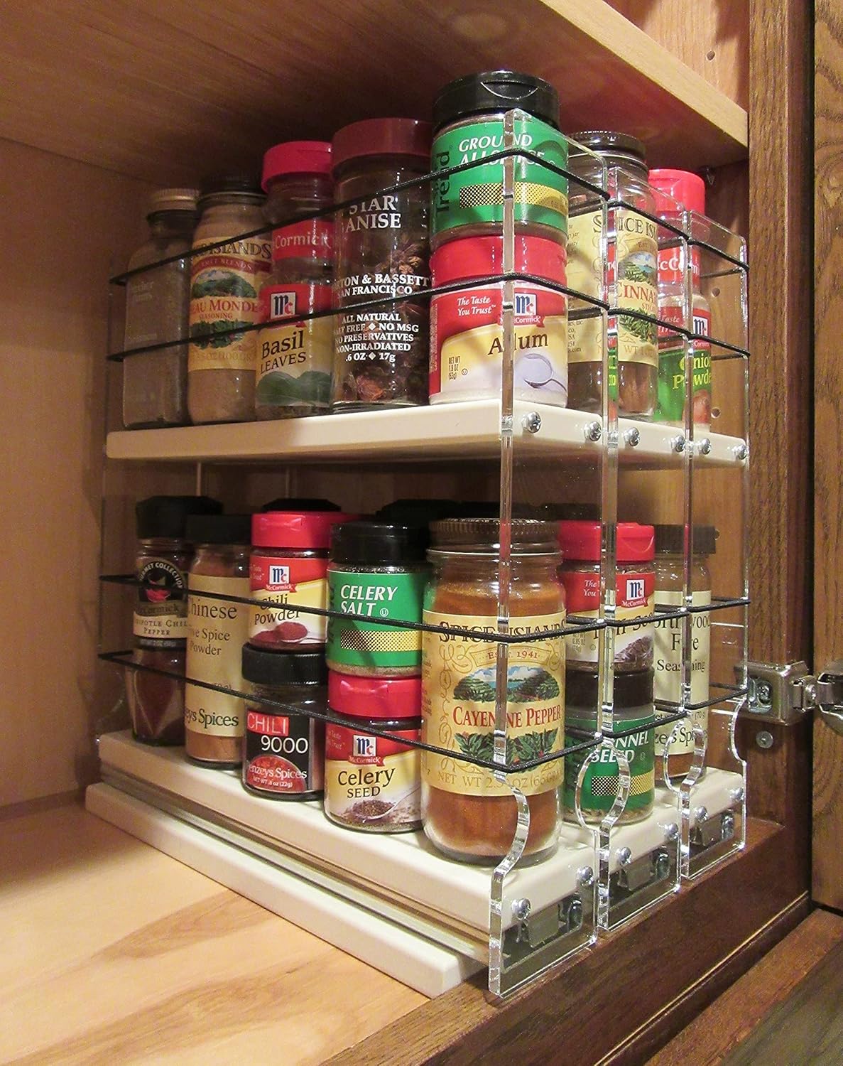 Vertical Spice - 222x2x11 DC - Spice Rack - Cabinet Mounted- 3 Drawers - 30 Capacity - Best In Class - Size: 6.9 Width x 10.75 Height x 10.6 Depth - Made In USA
