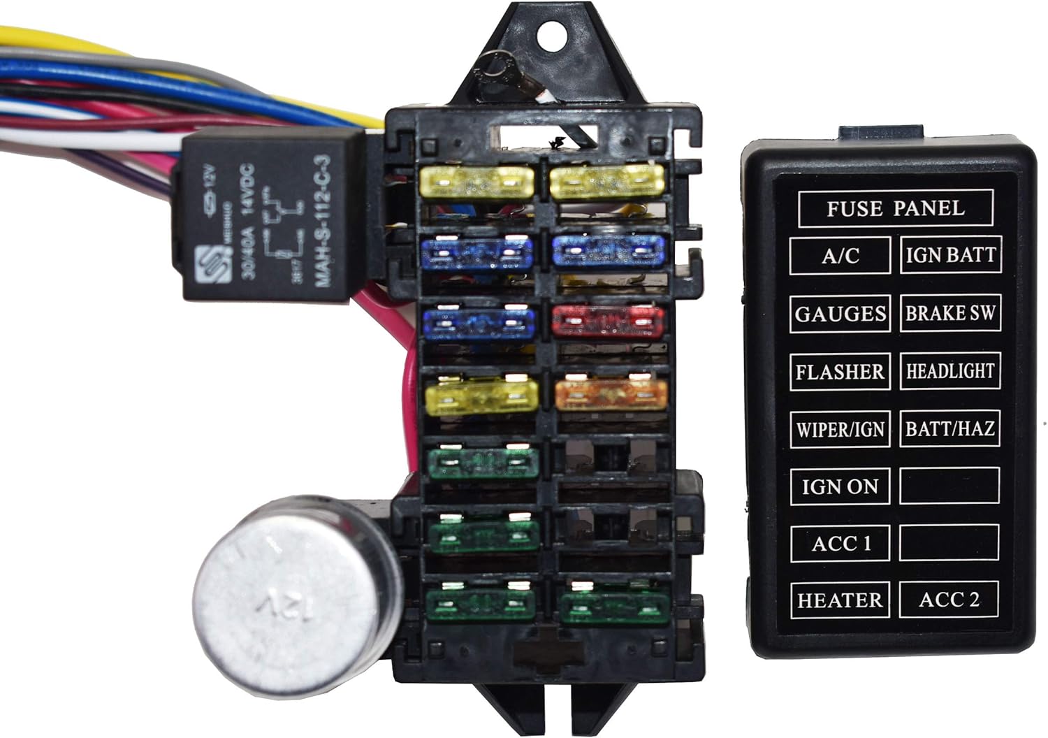 A-Team Performance - 12 Circuit Universal Wire Harness XL Wires - Compatible with Street Rods, Classic Cars, Hot Rods, Car or Truck Project Pack of 2