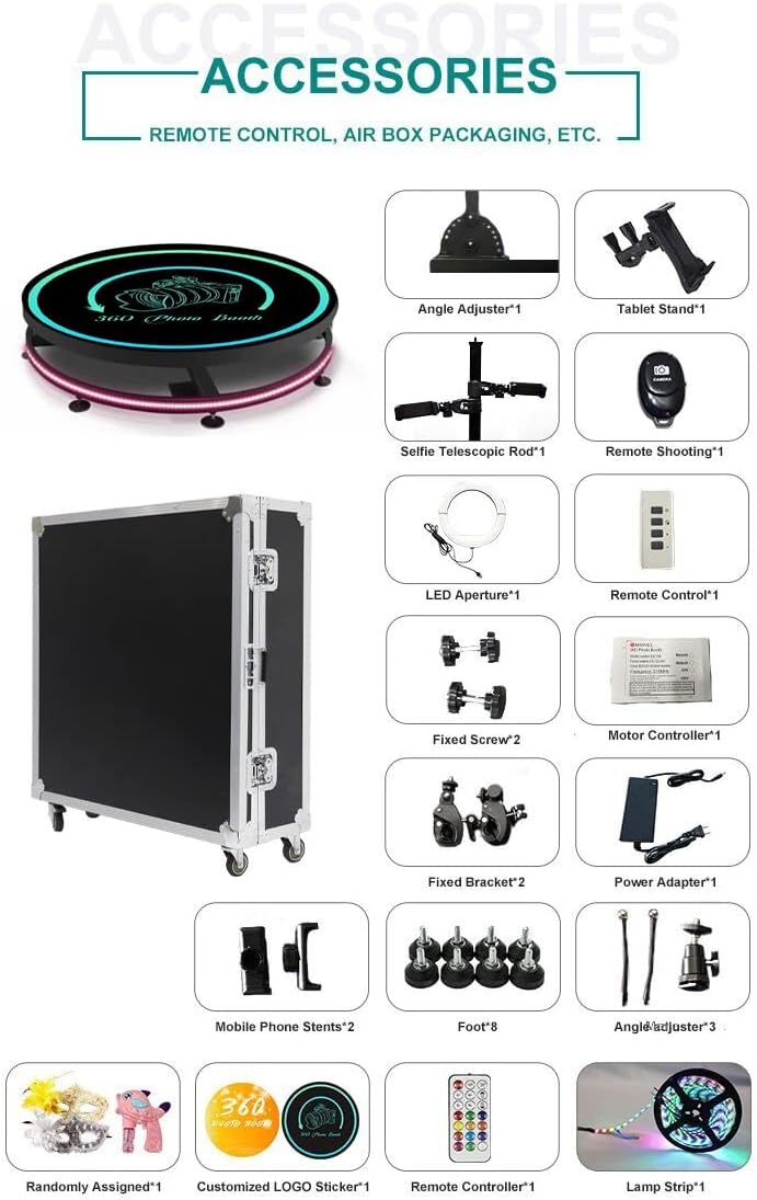 Upgrade 360 Photo Booth Machine for Parties, 360 Photo Booth for Parties,360 Camera Booth Automatic Slow Motion 360 Spin Photo Booth for Cheristmas Wedding (26.8”)