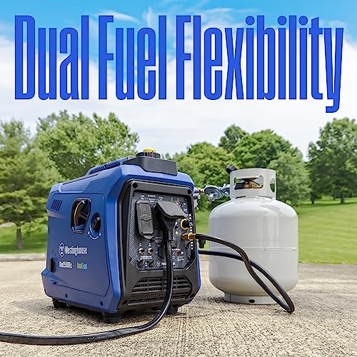 Westinghouse 2550 Peak Watt Super Quiet & Lightweight Portable Inverter Generator, RV Ready 30A Outlet, Gas and Propane Powered, CO Sensor, Parallel Capable, Long Run Time