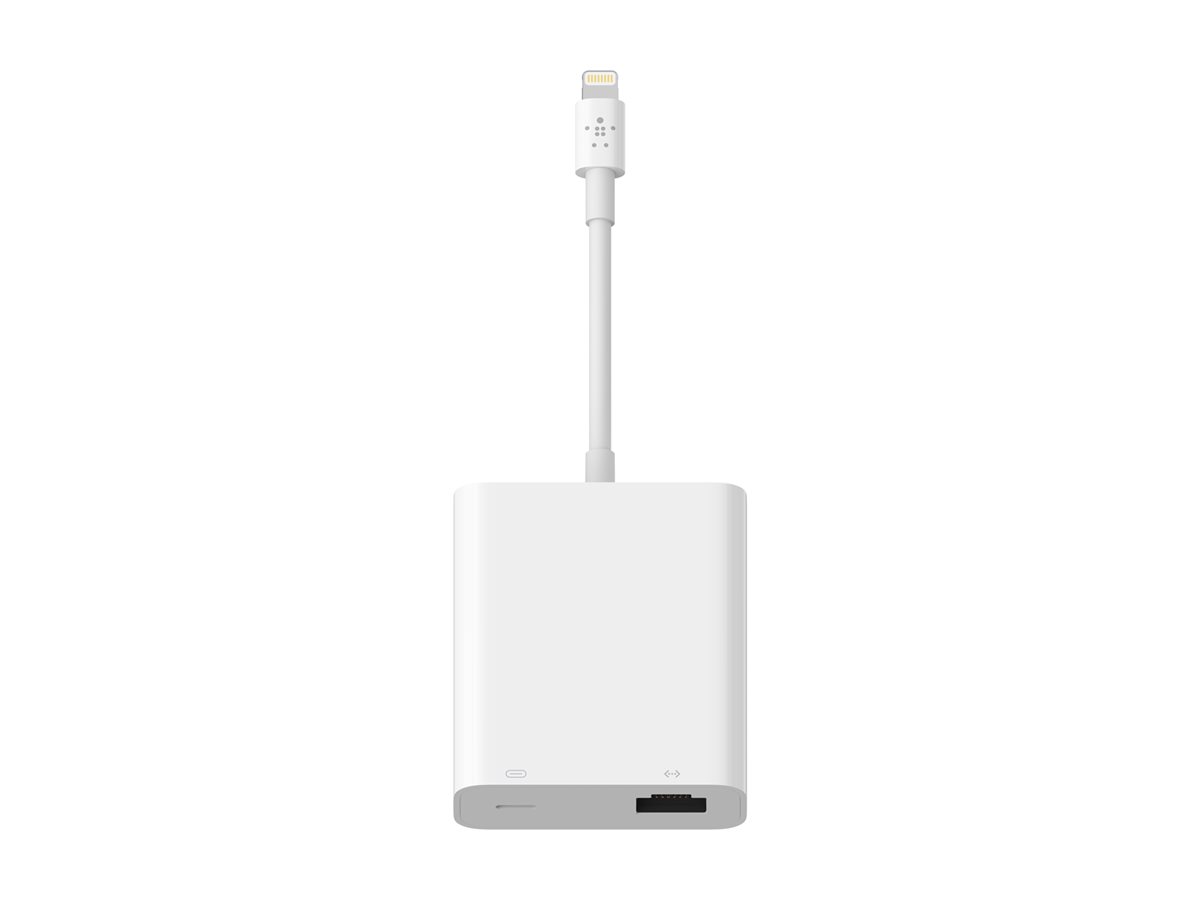 Belkin - Network adapter - Lightning - Gigabit Ethernet (PoE) x 1 - for Apple 10.5-inch iPad Pro; 12.9-inch iPad Pro; 9.7-inch iPad; 9.7-inch iPad Pro; iPad Air 2