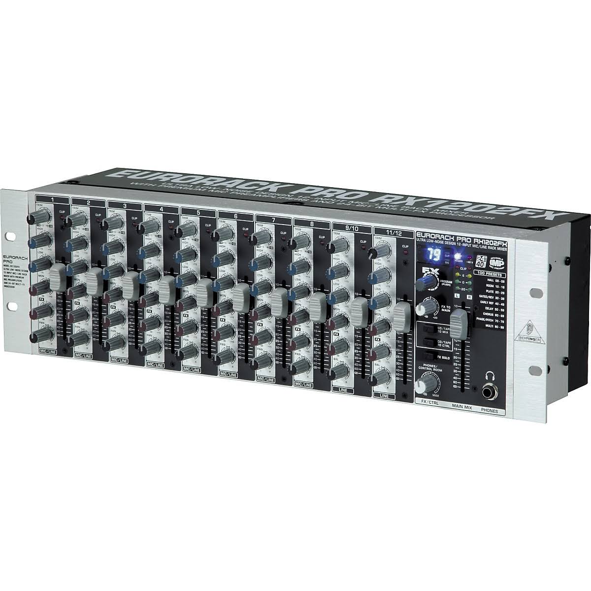 Behringer RX1202FX Ultra Low-noise Design 12-input Mic/line Rack Mixer