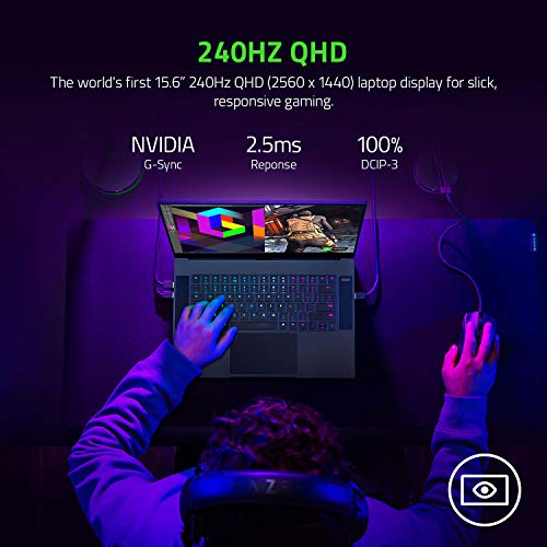 Razer Blade 15 Gaming Laptop: NVIDIA GeForce RTX 3070-10th Gen Intel 8-Core i7 CPU - 15.6” QHD 240Hz - 16GB RAM - 1TB SSD - CNC Aluminum - Chroma RGB - THX Spatial Audio - Thunderbolt 3