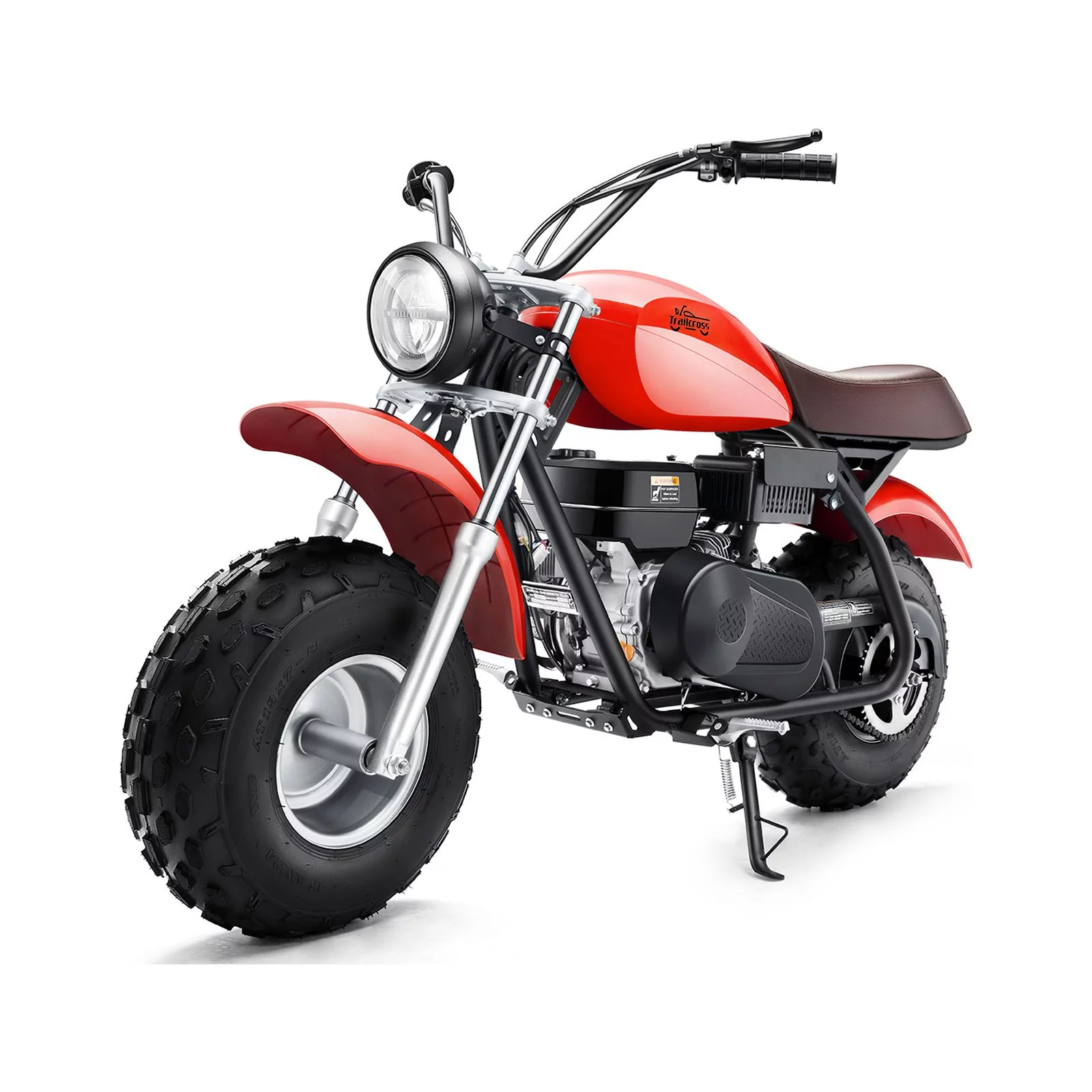 Seangles Off Road 196cc Mini Bike Gas Power Trail Bike Dirt Bike for Kids Youths Adults, Tested and Fully Assembled (Red)