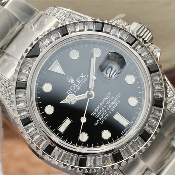 Submariner Silver Black Diamond 40mm