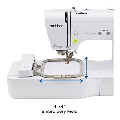 Brother SE600 Sewing and Embroidery Machine, 80 Designs, 103 Built-In Stitches, Computerized, 4" x 4" Hoop Area, 3.2" LCD Touchscreen Display, 7 Included Feet
