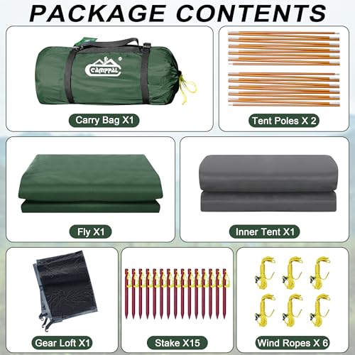 2-3 Person Tent Backpacking Tent, Waterproof Windproof 4 Season Tent for Camping, Easy Setup Two Person Tent for Backpacking, Hiking, Hunting, Motor Cycling & Biking