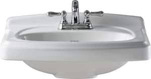 American Standard 0555.104 Portsmouth Pedestal Sink Only with 4x22 Centers - White