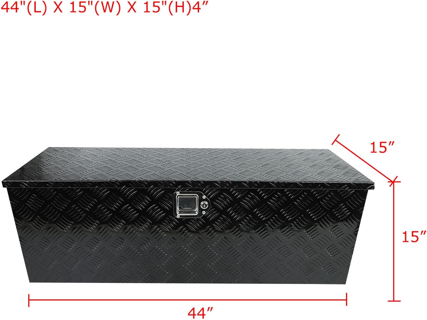 18X17X17.75 Black Aluminum 5 Bar Tread Tool Box Truck Car Outdoor Trailer Pickup Underbody Toolbox,RV Storage Organizer，Underbed Tools Organizer W/Lock Latch w/Keys