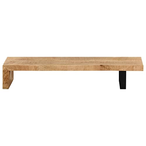 TV Stand Solid Mango Wood,MidCentury Modern Wooden TV Stand with Adjustable Length and Wrought Iron Legs, 45.3" L x 18" W x 15.7" H TV & Media Furniture