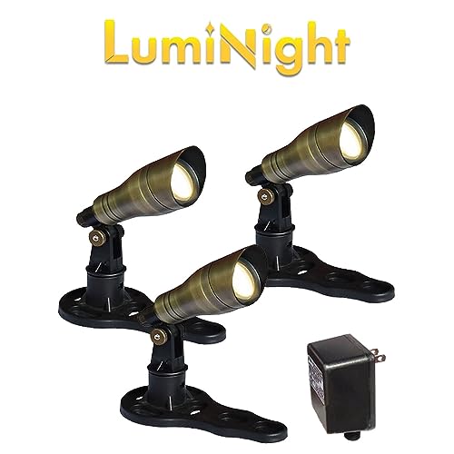 HALF OFF PONDS LumiNight Pond and Landscape Lighting - (3) 3-Watt LED White Light Kit for Floating Fountains w/ 100' QD Cord