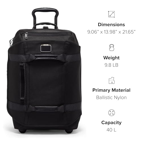 TUMI - Alpha Bravo International 2 Wheeled Duffel Backpack Carry-On - Ballistic Nylon - 21.8" X 14.0" X 9.0" - Black