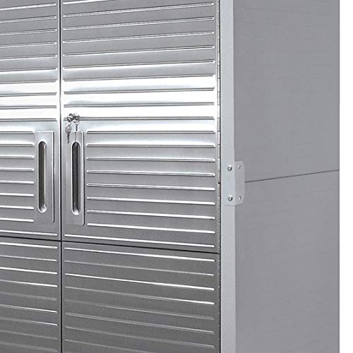 Seville Classics UltraHD Solid Steel Rolling Lockable Metal Storage Cabinet Locker Organizer w/Adjustable Shelves for Garage, Warehouse, Office, Classroom, 36" W x 18" D x 72" H, Granite