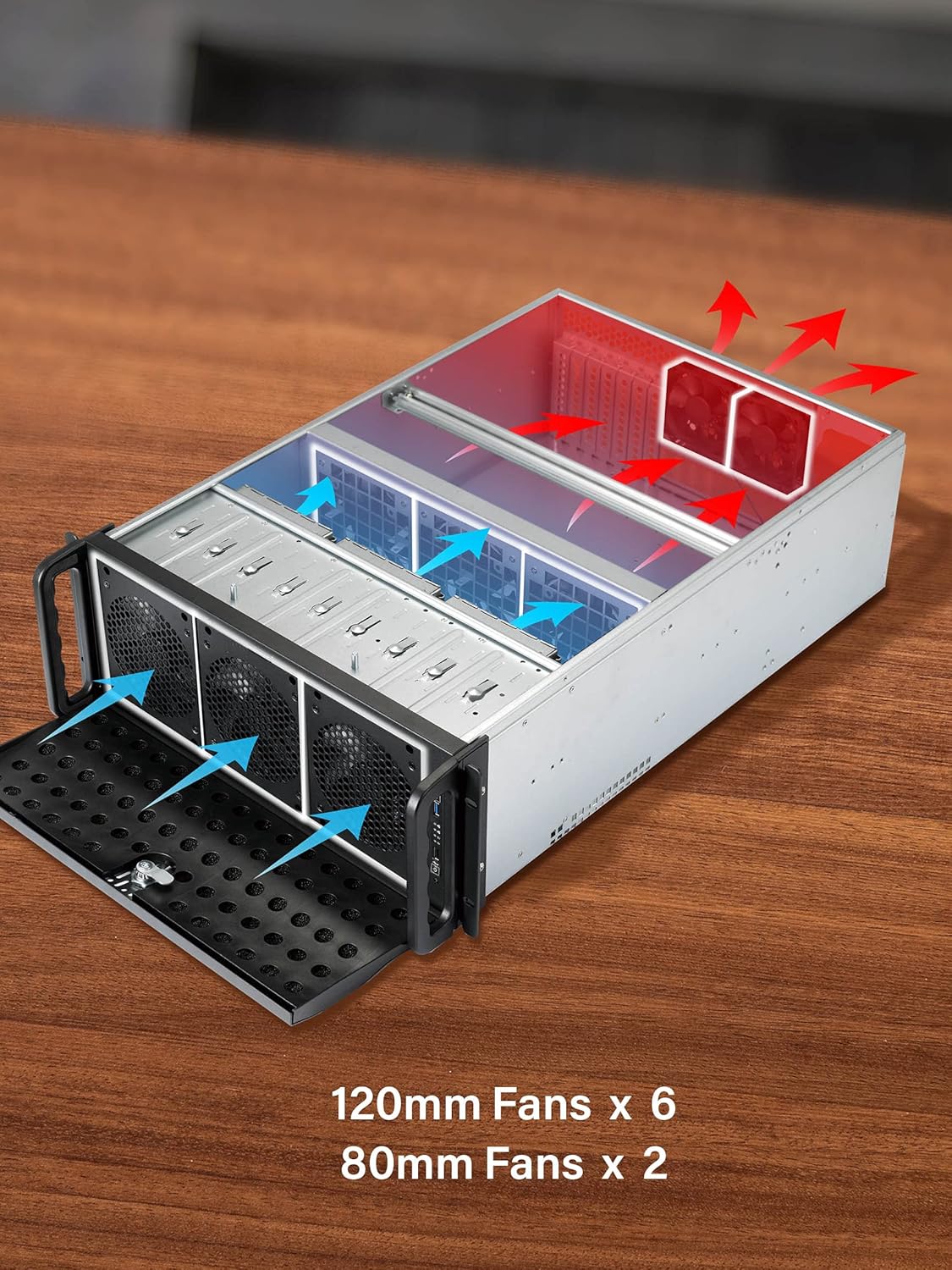 Rosewill 4U Server Chassis 11 Bay Server Case 8X 3.5 + 3X 5.25 HDD, E-ATX, Rackmount Server Case, Include Front 5X 120mm Fans Rear 2X 80mm Fans Metal Rack Mount Computer Case 25 Deep, RSV-L4000U