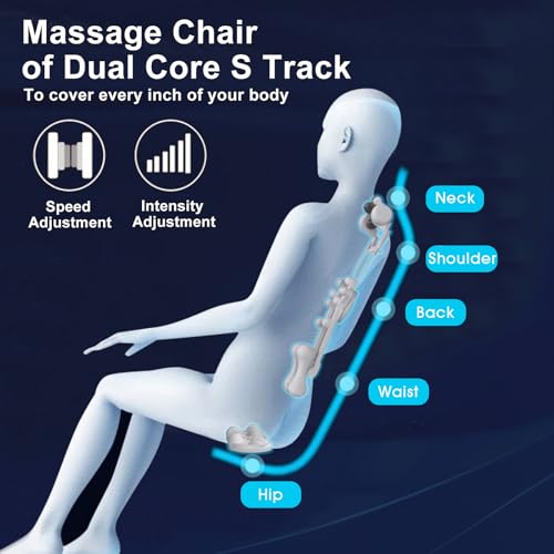 Artist hand Massage Chair Full Body, Zero Gravity Massage Chair, Dual Core SL-Track Massage Recliner Chair with 12 Modes, Bluetooth Speakers, Full Body Airbag Compression, Heating, Foot Rollers, Black