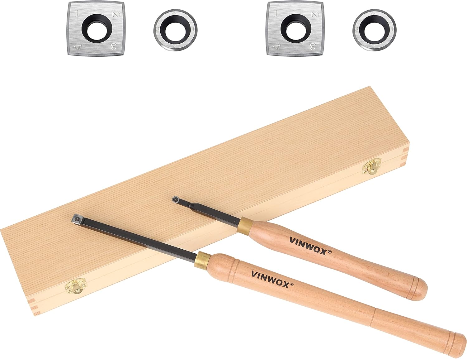 VINWOX 3 PCS Carbide Wood Lathe Turning Tool Set, Carbide Lathe Turning Tool, Carbide Turning Tool, Including Rougher, Finisher, Detailer, Pen Turning tool, Pen Making