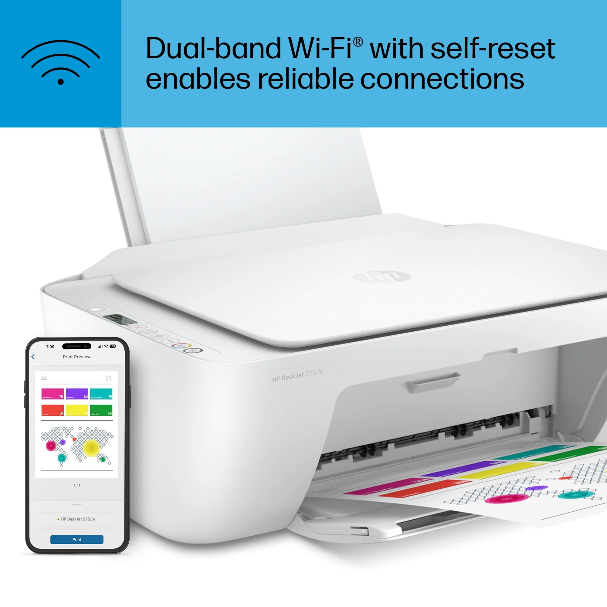 HP DeskJet 2752e All-in-One Wireless Color Inkjet Printer with 3 Months Free Ink Included with HP+