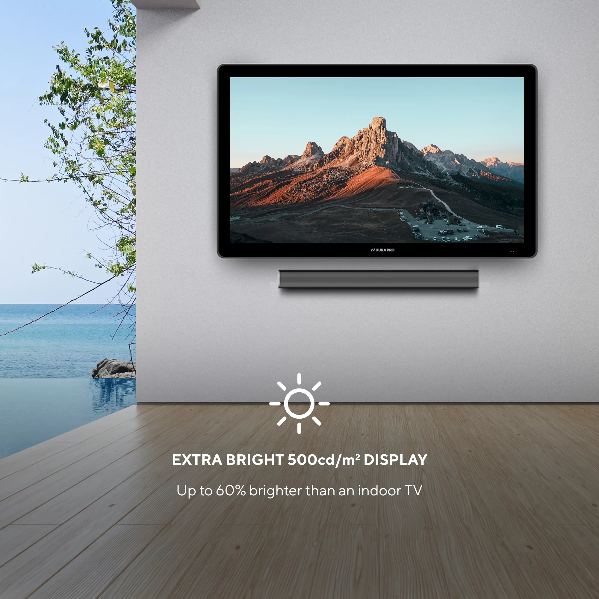 Suncast 43" Outdoor Partial Shade 4K UHD LED TV with Waterproof Remote + Compatible Wall Mount (SNCT4300)