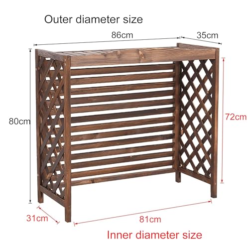Ac Fence for Outside Unit, air Conditioner Fence 3 Panel, Plant Stand, Air Conditioner Privacy Fence Screen Outdoor, Free Standing Privacy Fence Panel, with Cross Grid, Privacy Panels for Outside