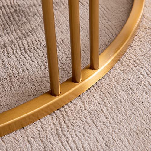 30.7" Round Coffee Table Sintered Stone End Table with Golden Stainless Steel Frame Console Table Modern Living Room Center Cocktail Table for Apartment Home Office