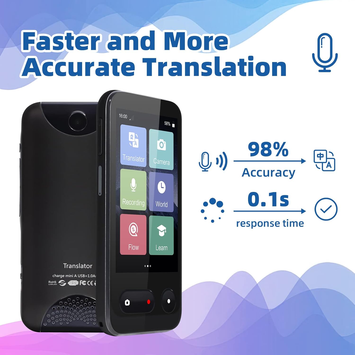 Language Translator Device,138 Language Portable Instant Two-Way Language Translator Support SIM/WiFi/Images/Recording/Traffic Recharge Smart Tranlator Device