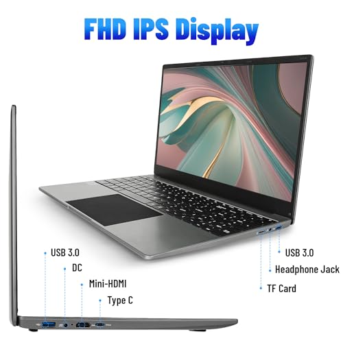 Laptop, 15.6" Laptop Computer, 16GB DDR4 512GB SSD, Windows 11 Laptop, 1080P Full HD Display, Quad-Core Intel Celeron N5095 Processors, 38000mWh Battery Life, 2.4G/5G WiFi, Mini-HDMI