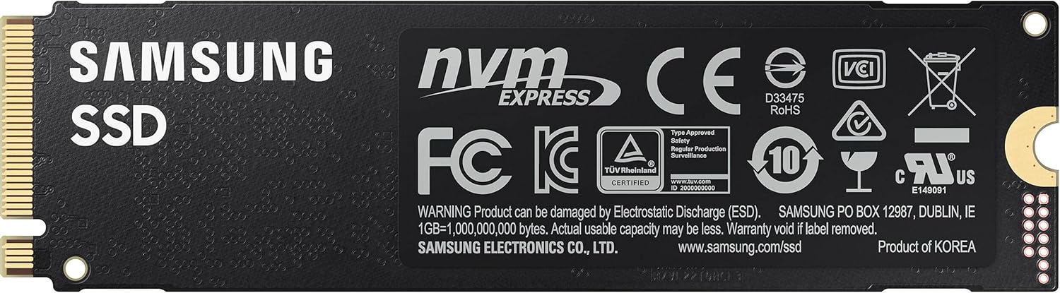 Samsung 980 PRO 1TB PCIe SSD - 7,000 MB/s 4.0 x 4 M.2 NVMe Gen4 Internal Gaming Solid State Drive with V-NAND Technology for Laptops Desktops and Crypto Chia Mining