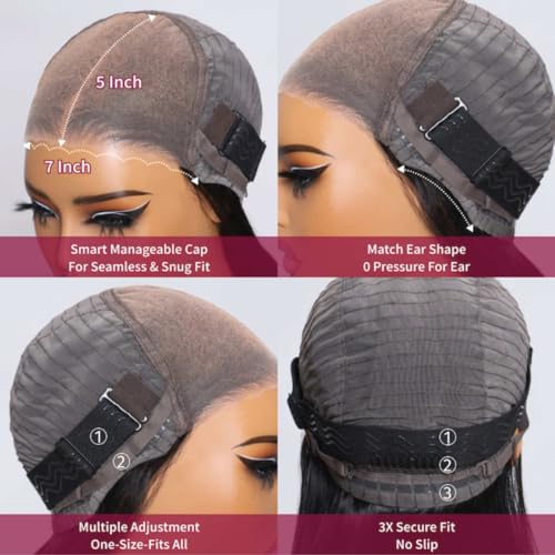 Beauty Forever 12inch Curly Glueless Wigs Human Hair 7X5 Bye Bye Knots Wear and Go Bob Wig with Reddish Brown,Pre Plucked Pre Cut HD Lace Short Curly Wig for Women 150% Density 33B Color