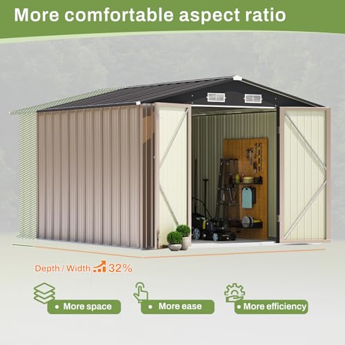 Patiowell 3 x 3 FT Outdoor Storage Shed,Small Garden Tool Storage Shed with Sloping Roof and Single Lockable Door, Outdoor Shed for Backyard Garden Patio Lawn, Grey