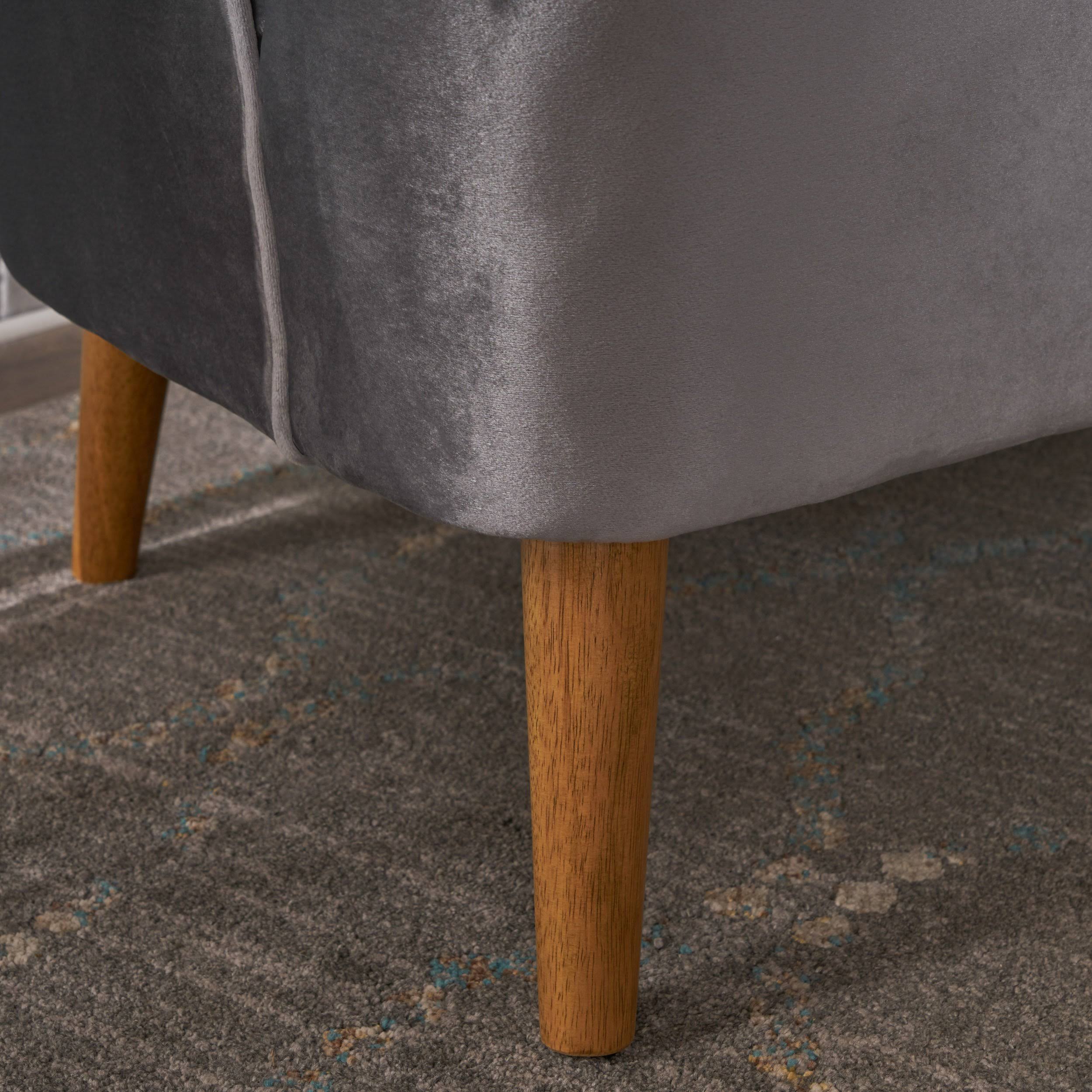 Scarlett Modern New Velvet Settee - Seafoam Blue
