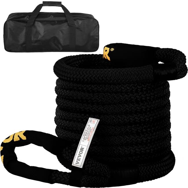 Vevor  1.25 in. x 31.5 ft. Kinetic Recovery & Tow Rope, Black - 52,300 lbs
