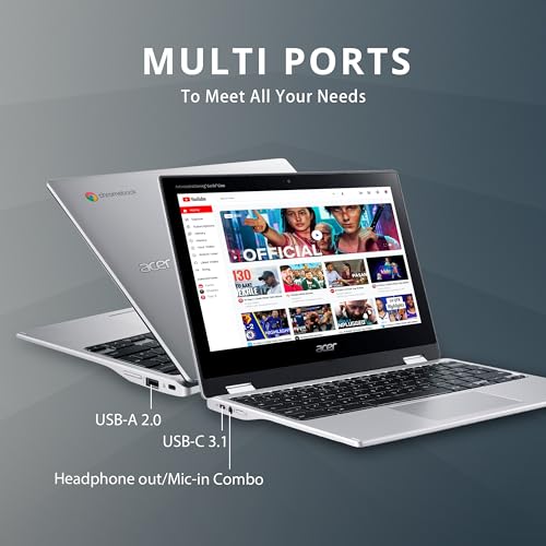 Acer Chromebook 314, Intel Celeron N4000, 14" HD Touch Display, 4GB LPDDR4, 64GB eMMC, Gigabit WiFi, Google Chrome, CB314-1HT-C7C0