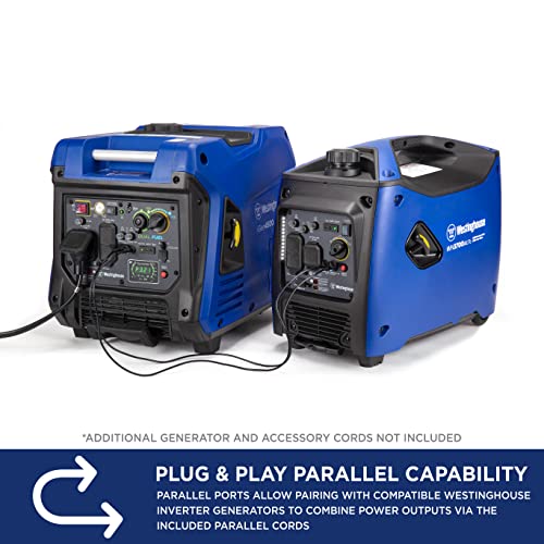Westinghouse 5000 Peak Watt Super Quiet Dual Fuel Portable Inverter Generator, Remote Electric Start, Gas & Propane Powered, RV Ready 30A Outlet, Parallel Capable, Blue/Black