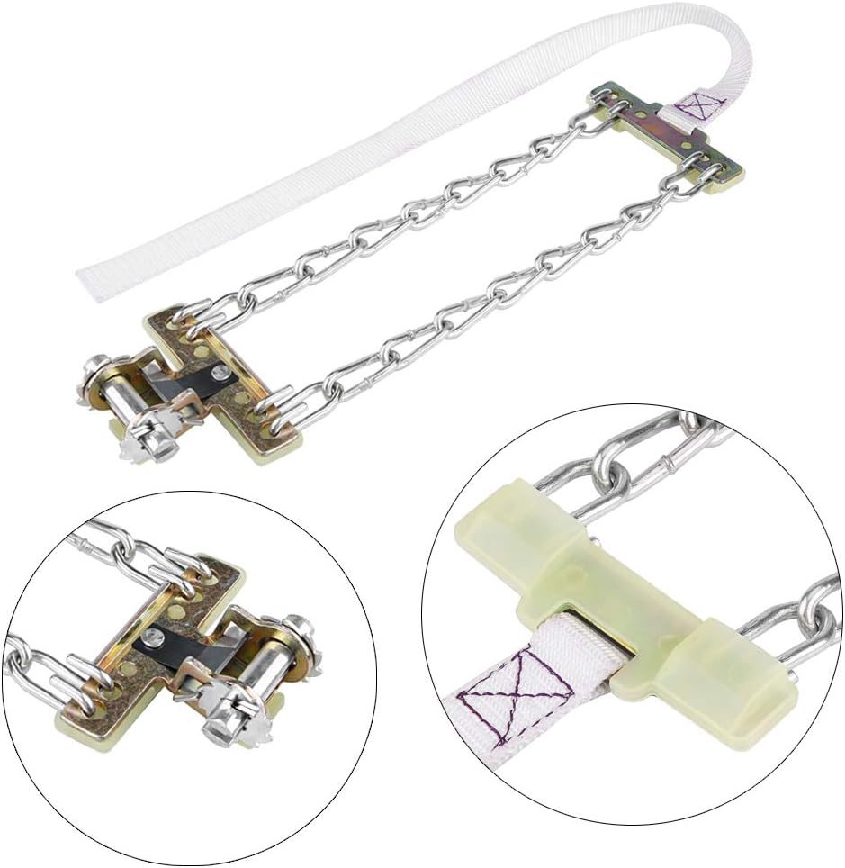 Steel Tire Chain, 3pcs Anti Skid Tire Chain Winter Security Tyre Belt Tire Chain Clips for Car Truck SUV(L)