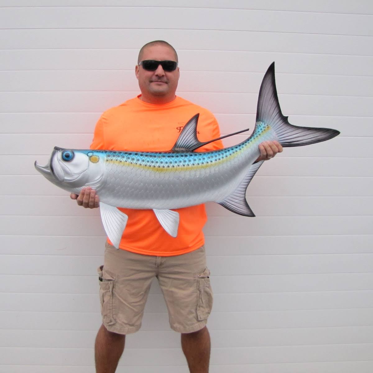 Treasure Gurus 48x22 Tarpon Saltwater Trophy Taxidermy Wall Mount Fish Hand Painted Lifelike Plaque