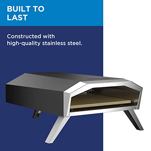 Westinghouse Pizzata 12E - Electric Pizza Oven w/ 12 Inch Ceramic Stone, Heats up to 750 Degrees for Countertop Artisan Style Pizza, Stainless Steel, Portable Outdoor Pizza Oven