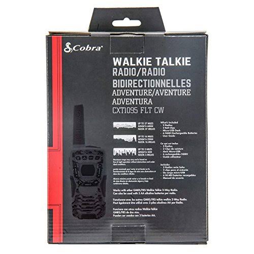 Cobra CXT1095FLT-CW Floating Walkie Two Way Radio, Camo White (Pair)