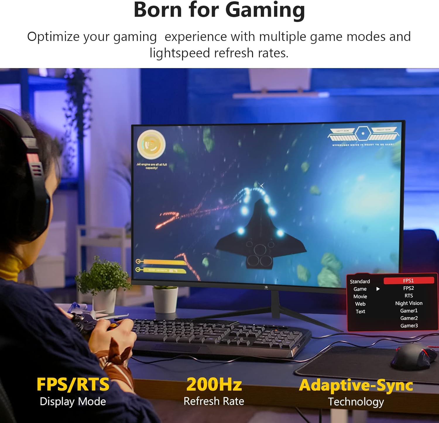 Z-Edge UG27 27-inch Curved Gaming Monitor 16:9 1920x1080 200/144Hz 1ms Frameless LED Gaming Monitor, AMD Freesync Premium Display Port HDMI Build-in Speakers
