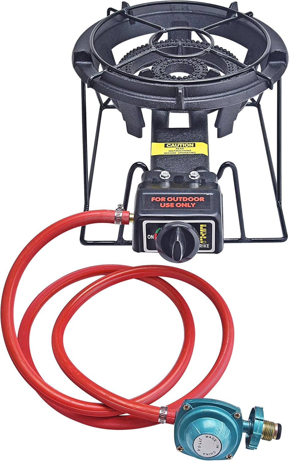 ARC 2541S, Super Propane Burner, 80000 BTU 13 Large Heavy Duty Cast Iron High-Pressure Camping Stove with 0-20 PSI CSA Adjustable Regulator&Hose, Perfect for Outdoor Cooking, Home Brewing, Turkey Fry