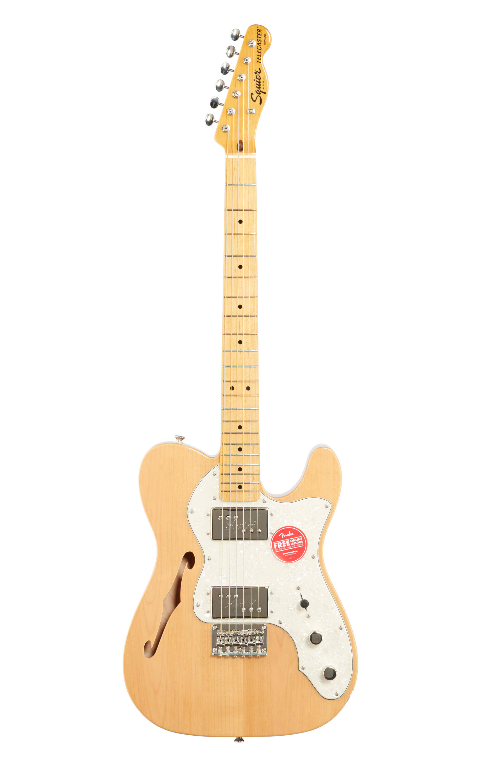 Squier Classic Vibe '70s Telecaster Thinline Electric Guitar, Maple, Natural